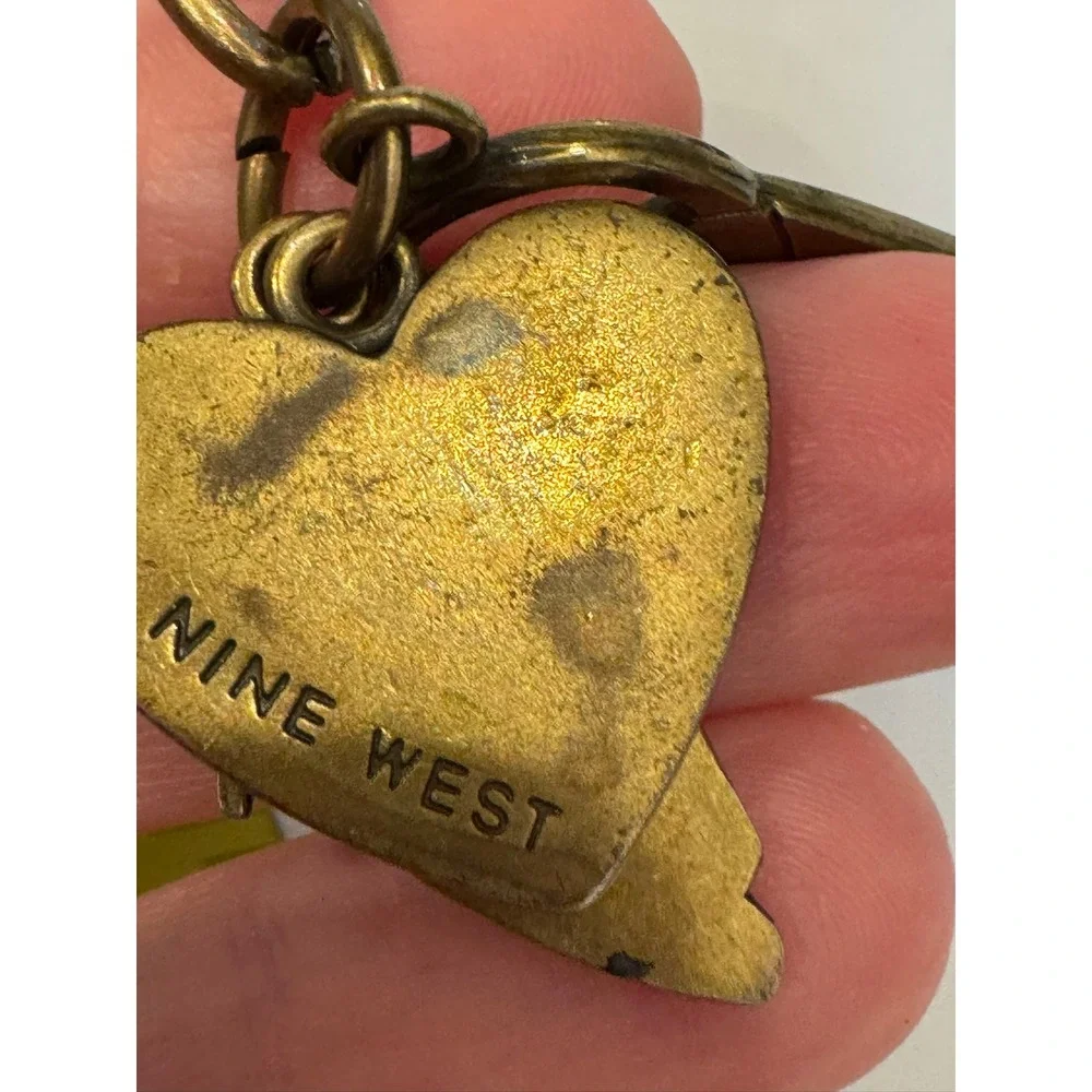Nine West Brass Keychain Heart High Heel Handbag Charms Vintage Style 4 Inch